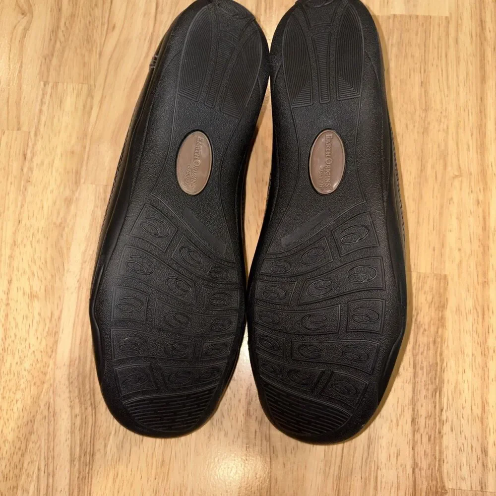 Earth Origins by Earth Womens Sadie Size 10N Leather Black Loafer Slip On Shoes